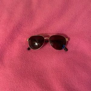 Foster Grant Leopard Print and Rose Gold Aviator Sunglasses